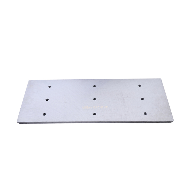 Front view of tool steel woodworking press plate for securing blades on cutting machines
