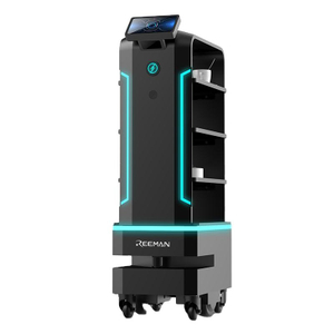 AI food delivery robot with smart navigation and multi-tray design