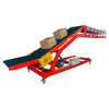Industrial inclined belt conveyor for truck and container loading and unloading operations