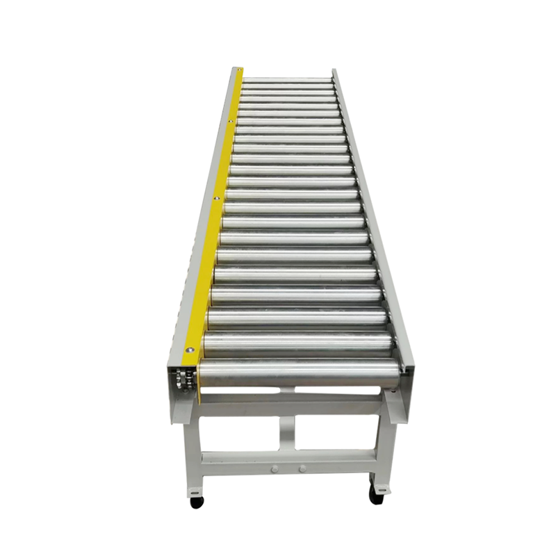Sprocket-driven roller conveyor for efficient material handling across warehouses and logistics lines