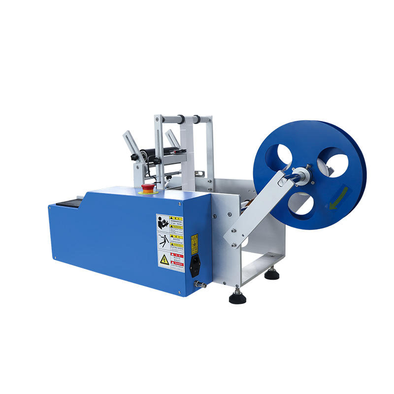 Round bottle self-adhesive labeler designed for wine, beverage, and PET bottles with portable semi-automatic operation.