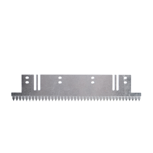 Front view of stainless steel serrated film-cutting blade for food packaging machine