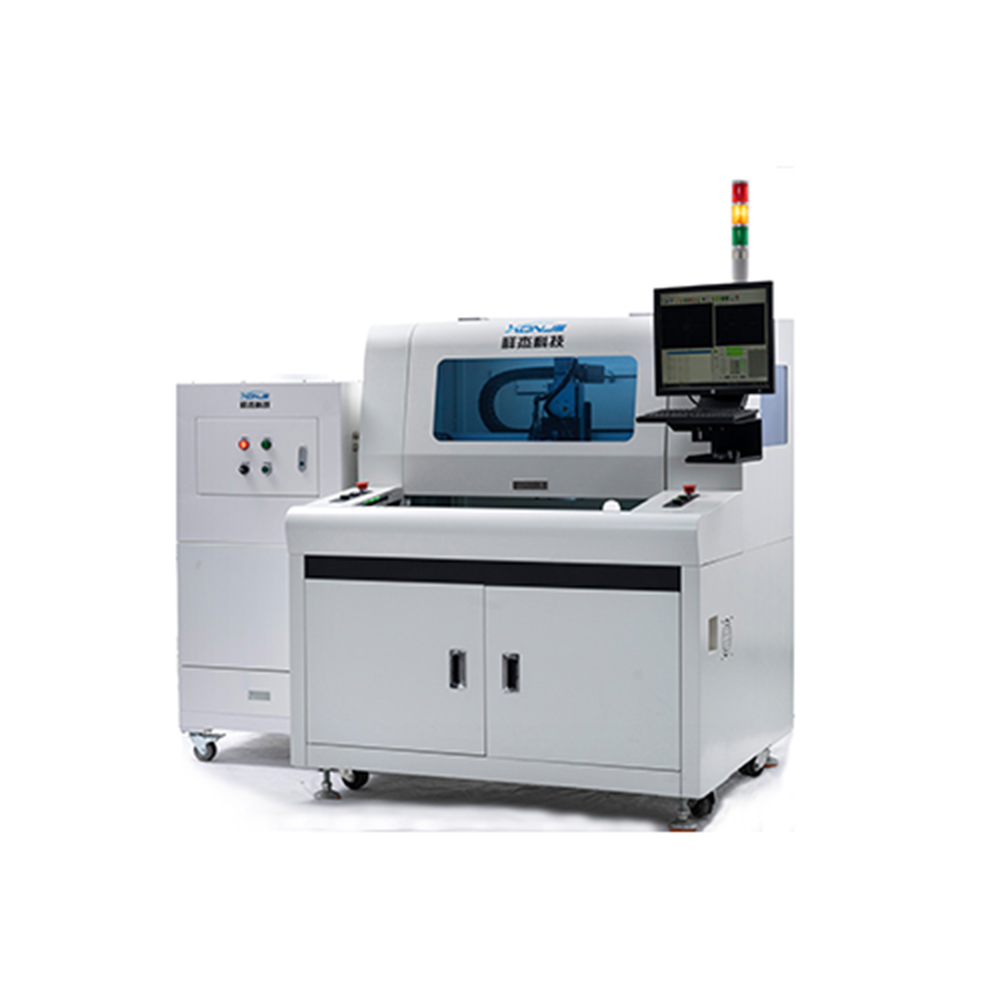 Front view of XONJE XJ-J520 double station automatic PCB saw cutting machine with CCD visual positioning