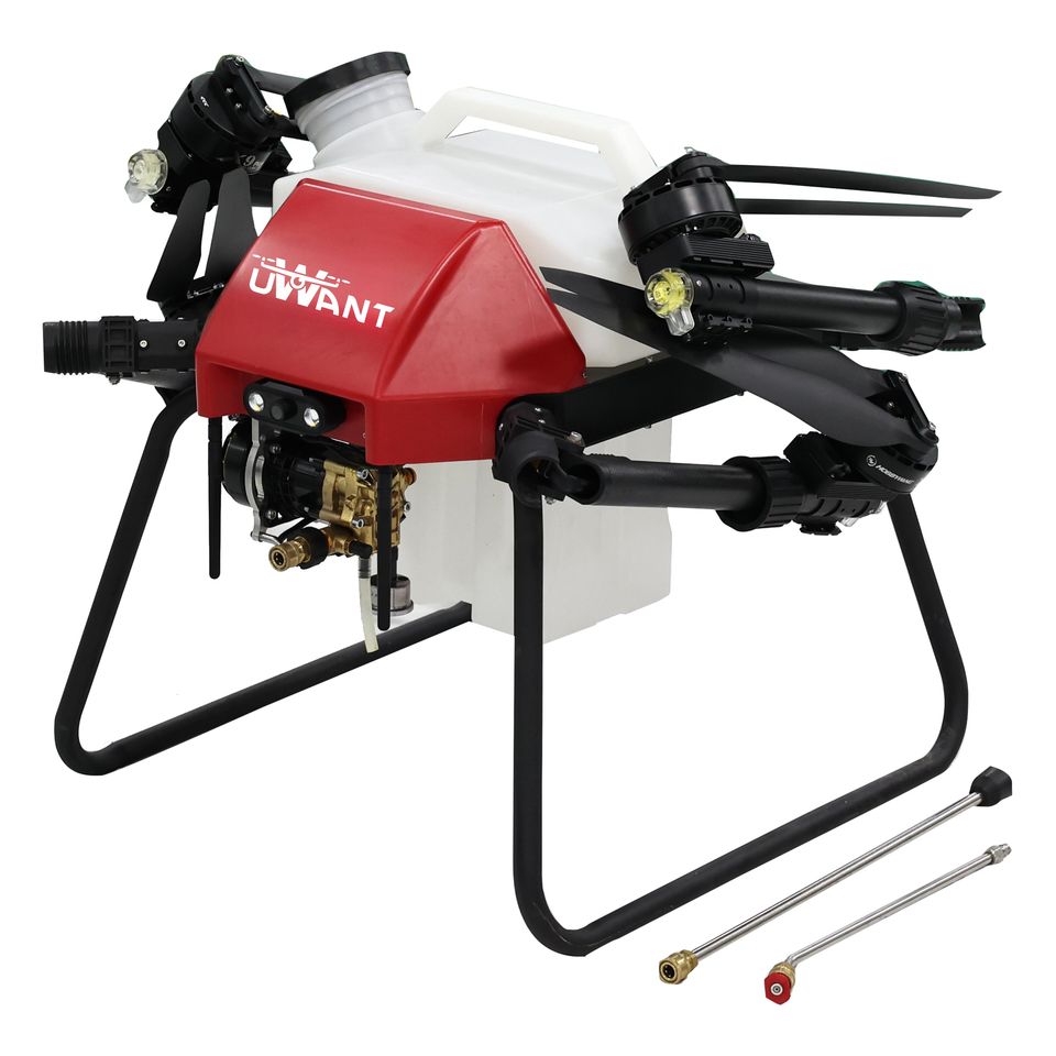 Gyroscope navigation drone with 50L water tank for industrial facade maintenance
