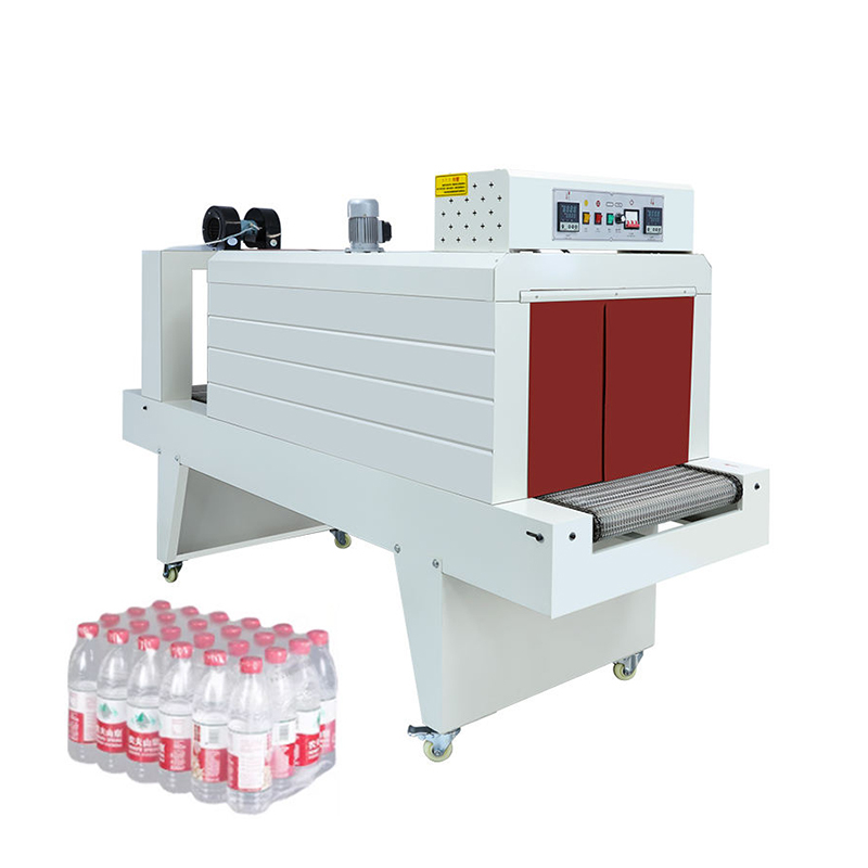 Front view of bottle heat shrink tunnel machine for PE PVC POF film packaging