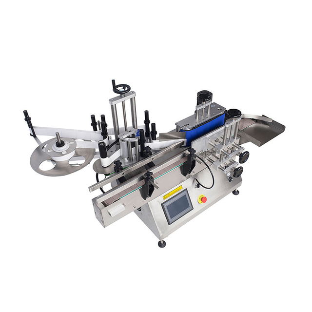 Automatic round bottle labeling machine for plastic, glass, and metal bottles with fast and accurate label application.