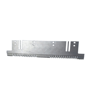 Front view of stainless serrated film cutting blade for food packaging machinery