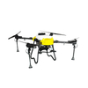 Precision farming agricultural drone quadcopter front view spraying crops