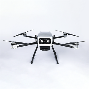 Front view of commercial autonomous drone for industrial inspection and patrol missions