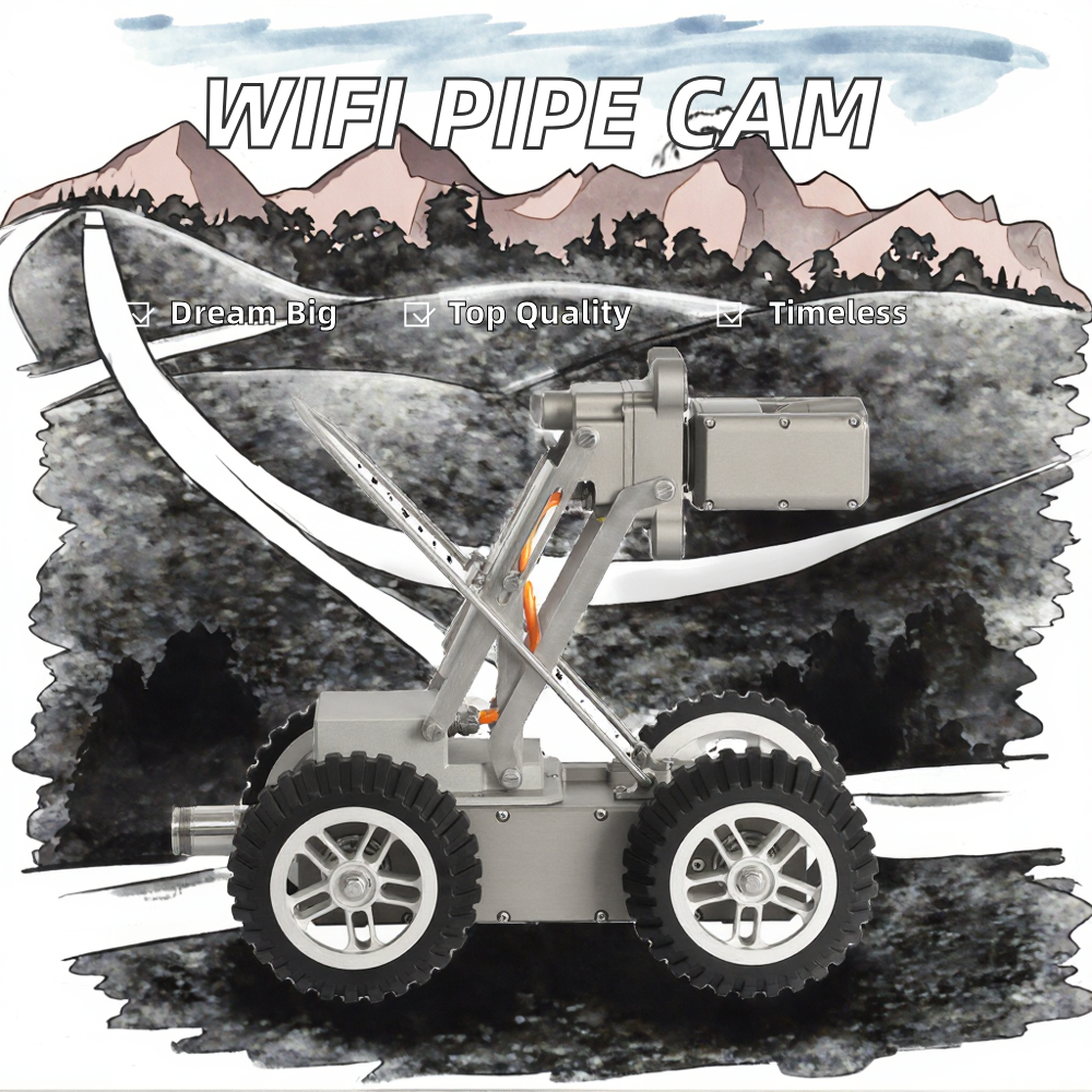 Pipeline crawler system with waterproof body and H.265 HD recording