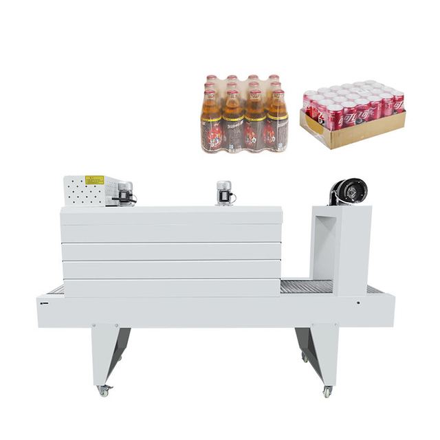 Front view of bottle heat shrink tunnel machine for PE PVC POF film packaging