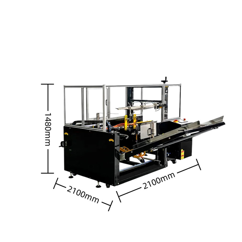 Industrial carton forming equipment providing fast box opening, shaping and bottom sealing for automated warehouse packaging systems