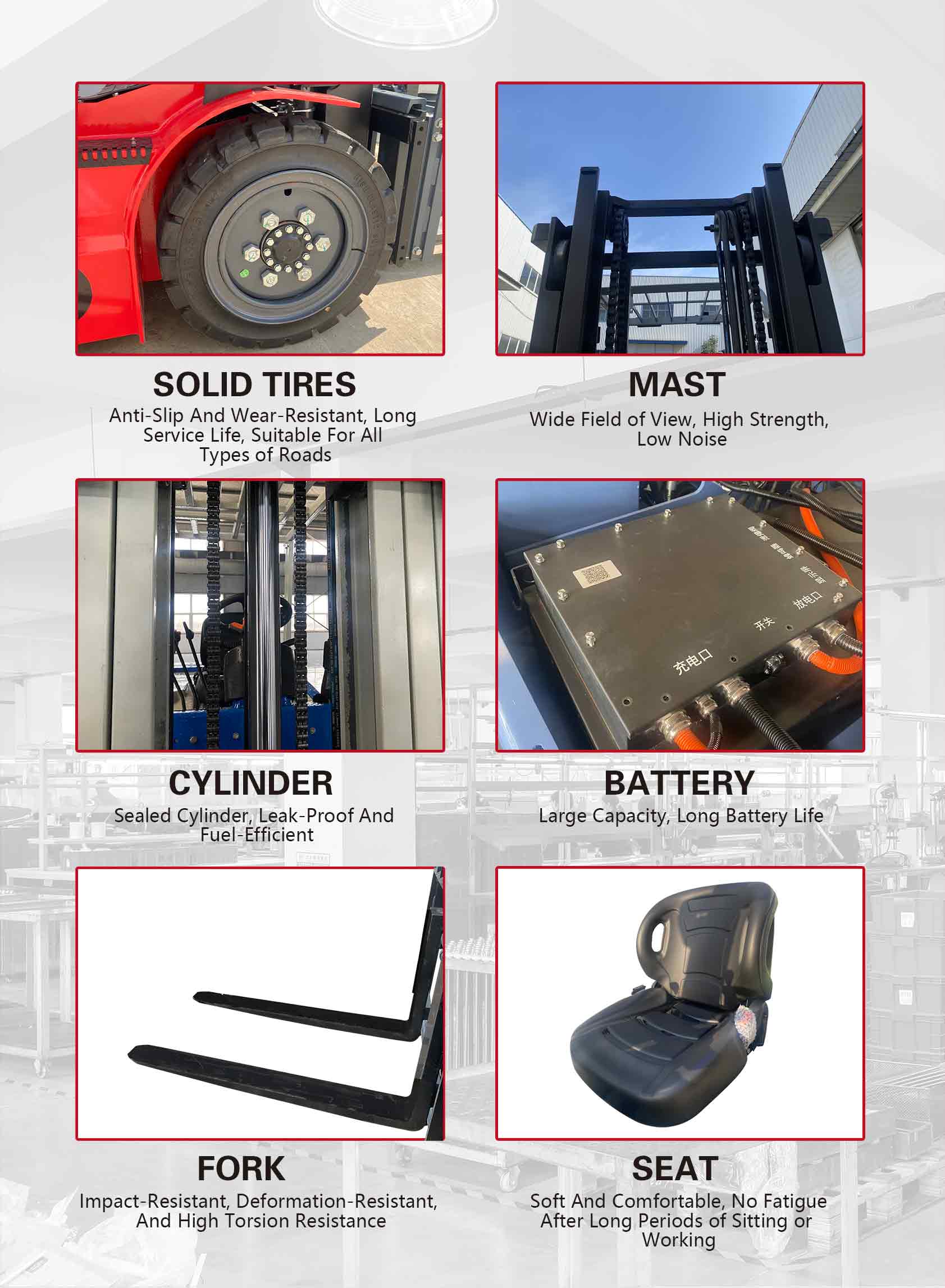 industrial electric lift truck designed for warehouse loading and high load capacity tasks