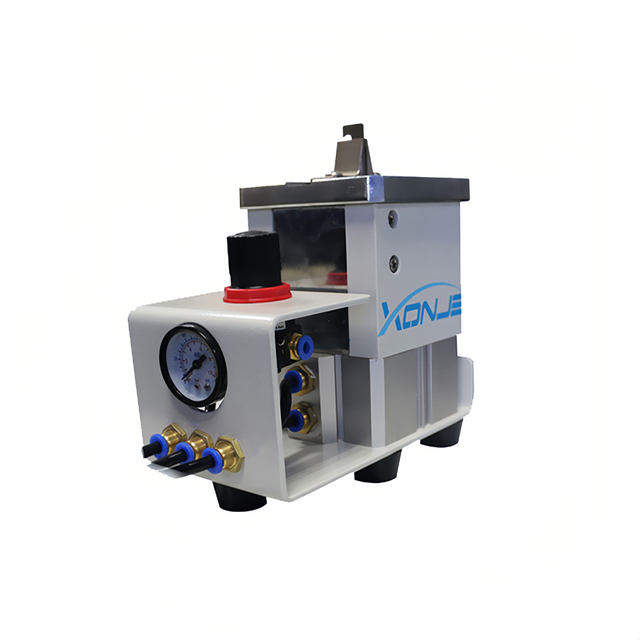 Front view of XONJE XJVD-1C hook knife PCB cutting machine for aluminum and fiberboard depaneling applications