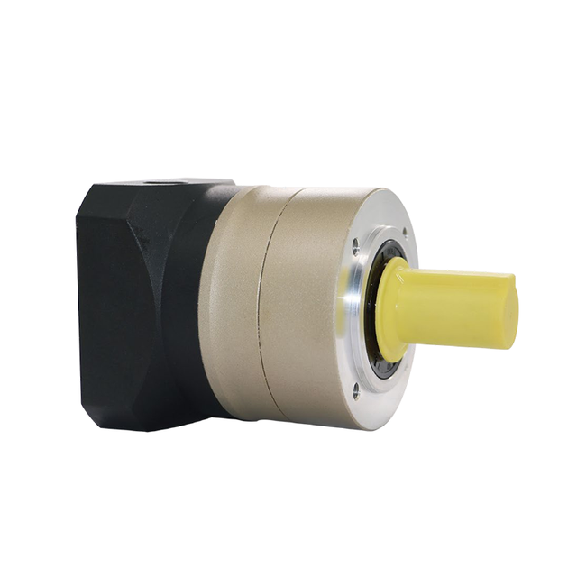 AE Series planetary gear reducer front view for precision servo motor and automation drive systems.