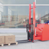 Compact counterbalance stacker for tight aisles and small warehouses