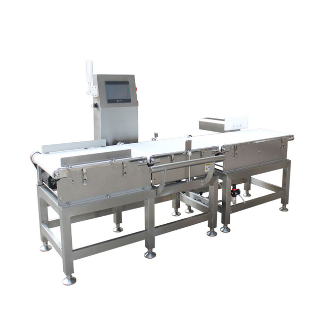 Industrial checkweigher machine for food production lines